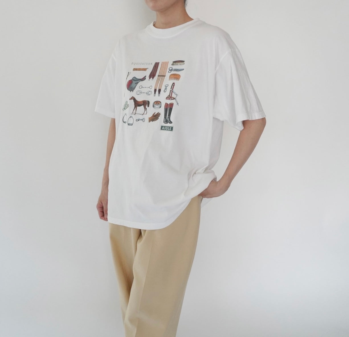 90s "AIGLE" Printed T-shirt Made in France