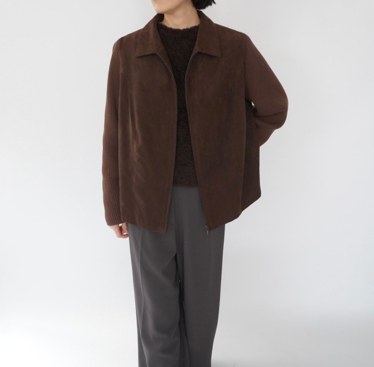 90s Ribbed Sleeves Jacket