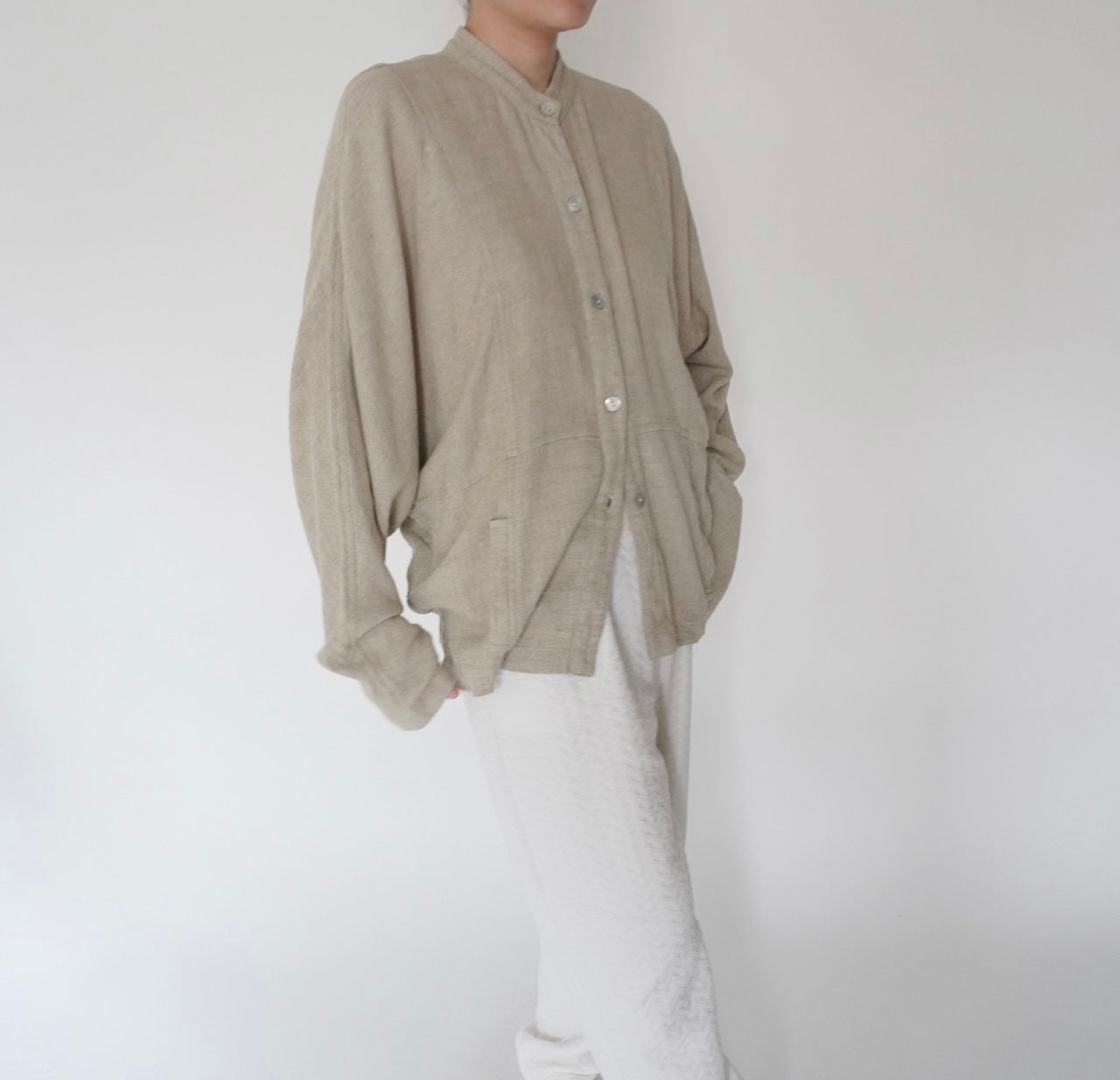 90s Design Beige Blouse