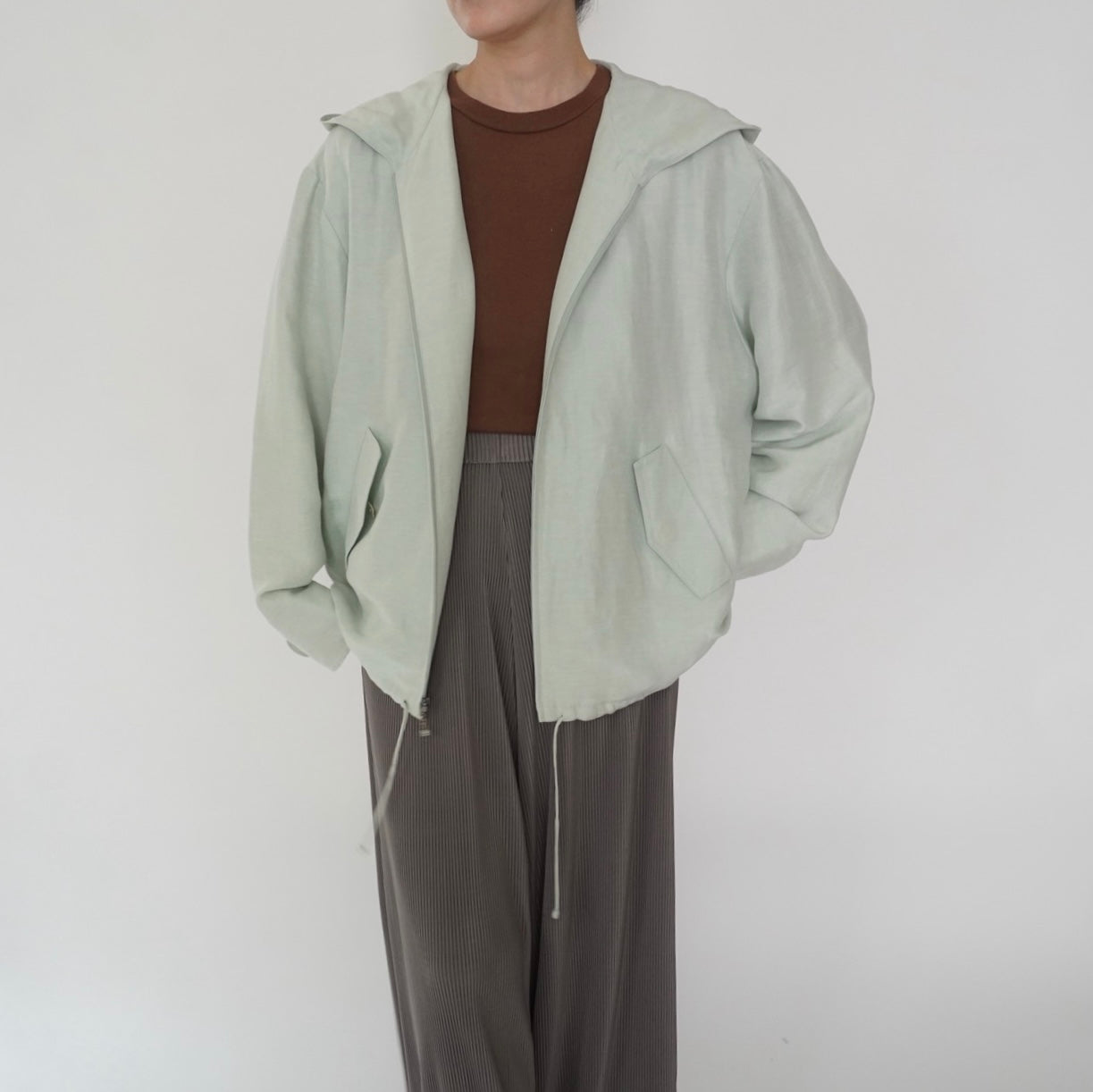 90s Linen×Silk Hoodie Jacket