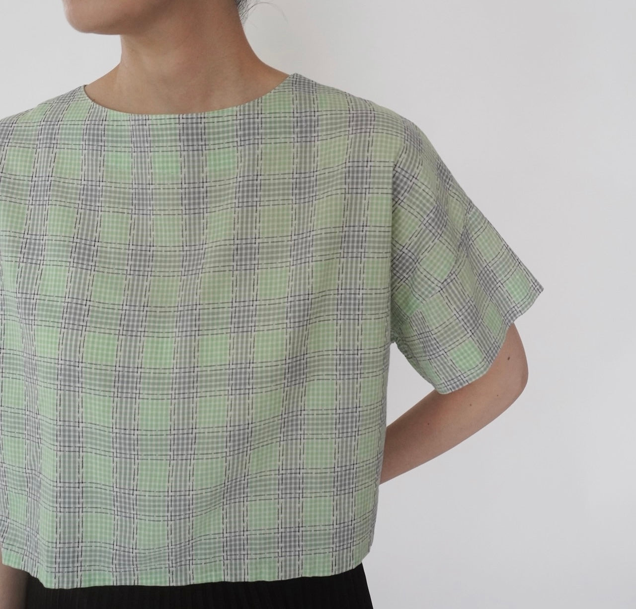 60s Plaid Boxy Blouse