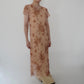 90s Printed Sheer  Maxi Dress