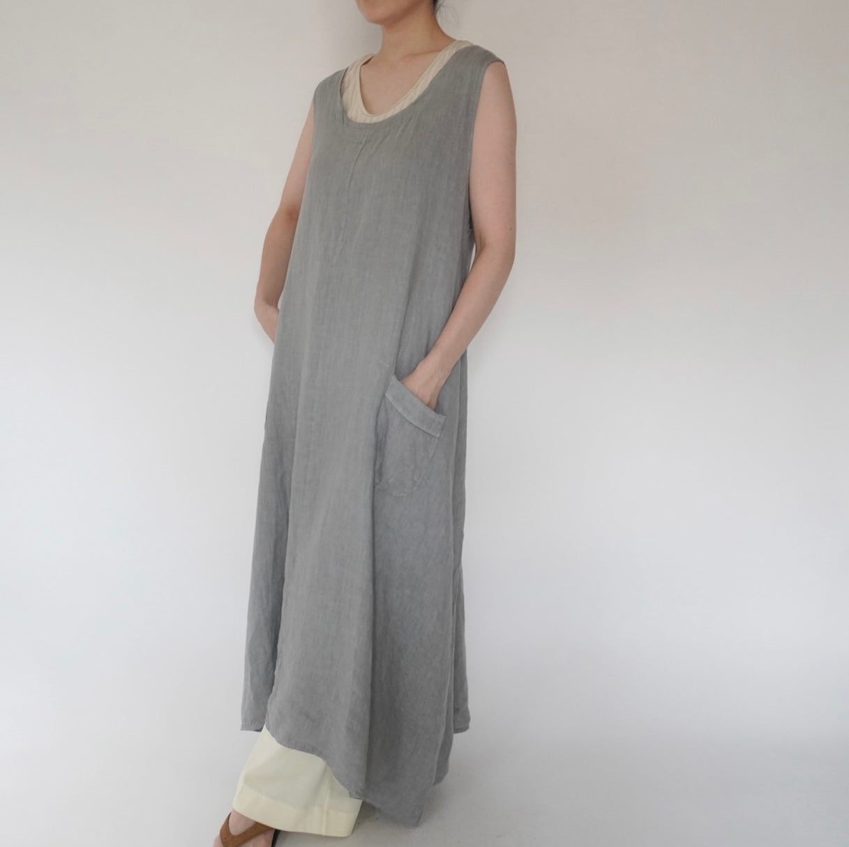 90s Linen  Maxi Dress Made in Italy