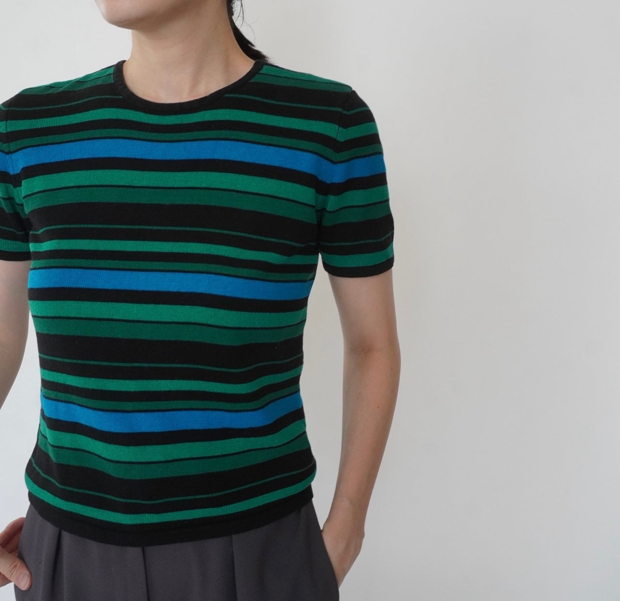 90s Silk Striped Top