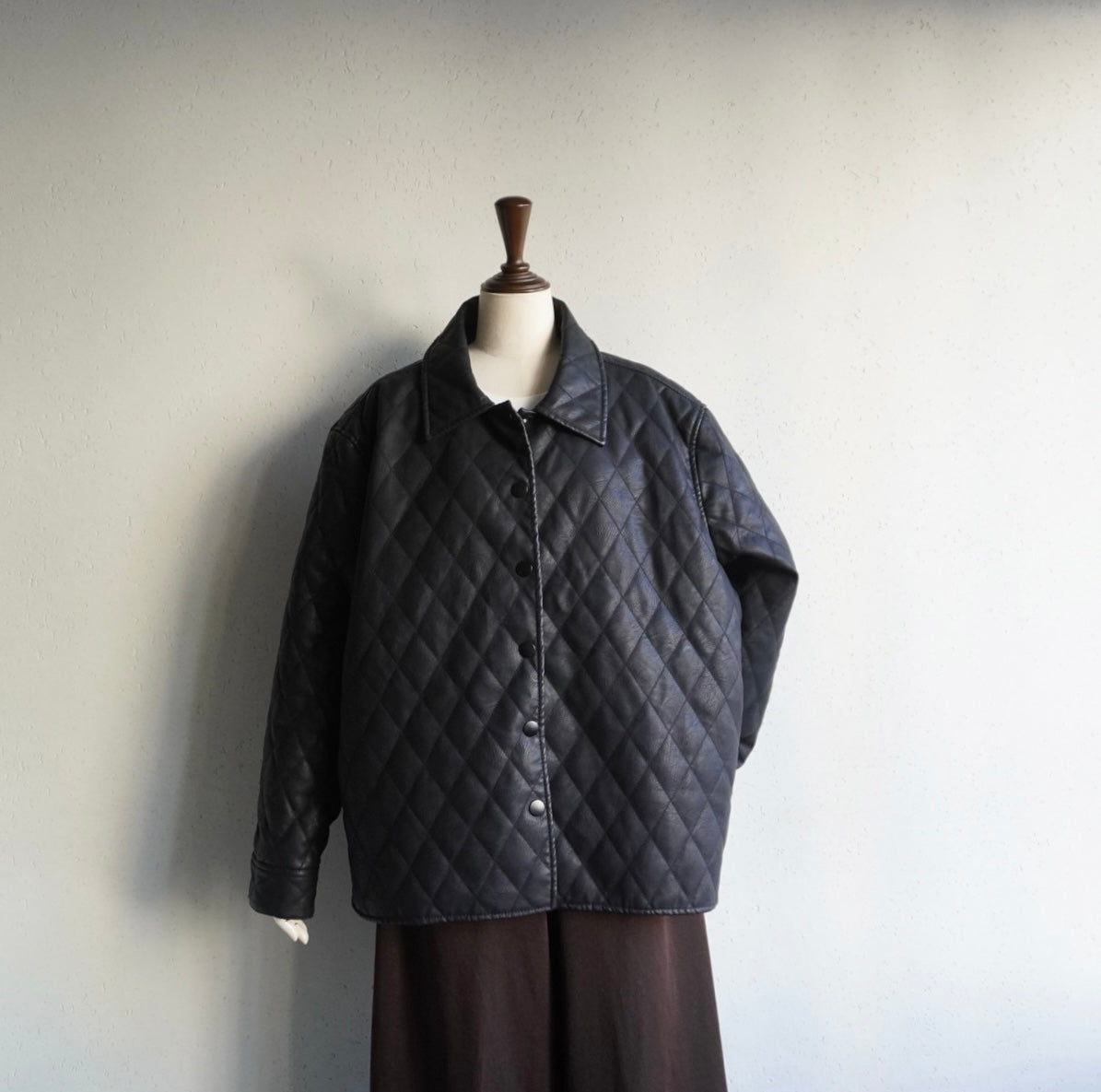 Faux Leather Quilted Jacket