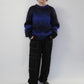 90s Black x Blue Mohair Knit