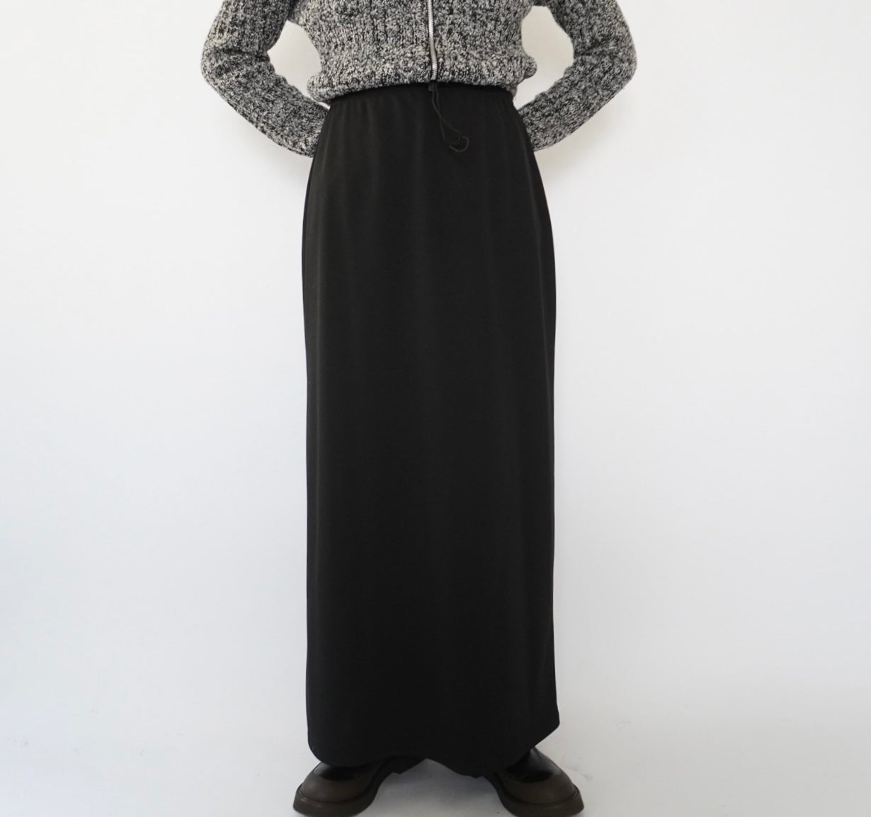 90s Black Maxi Skirt Made in USA