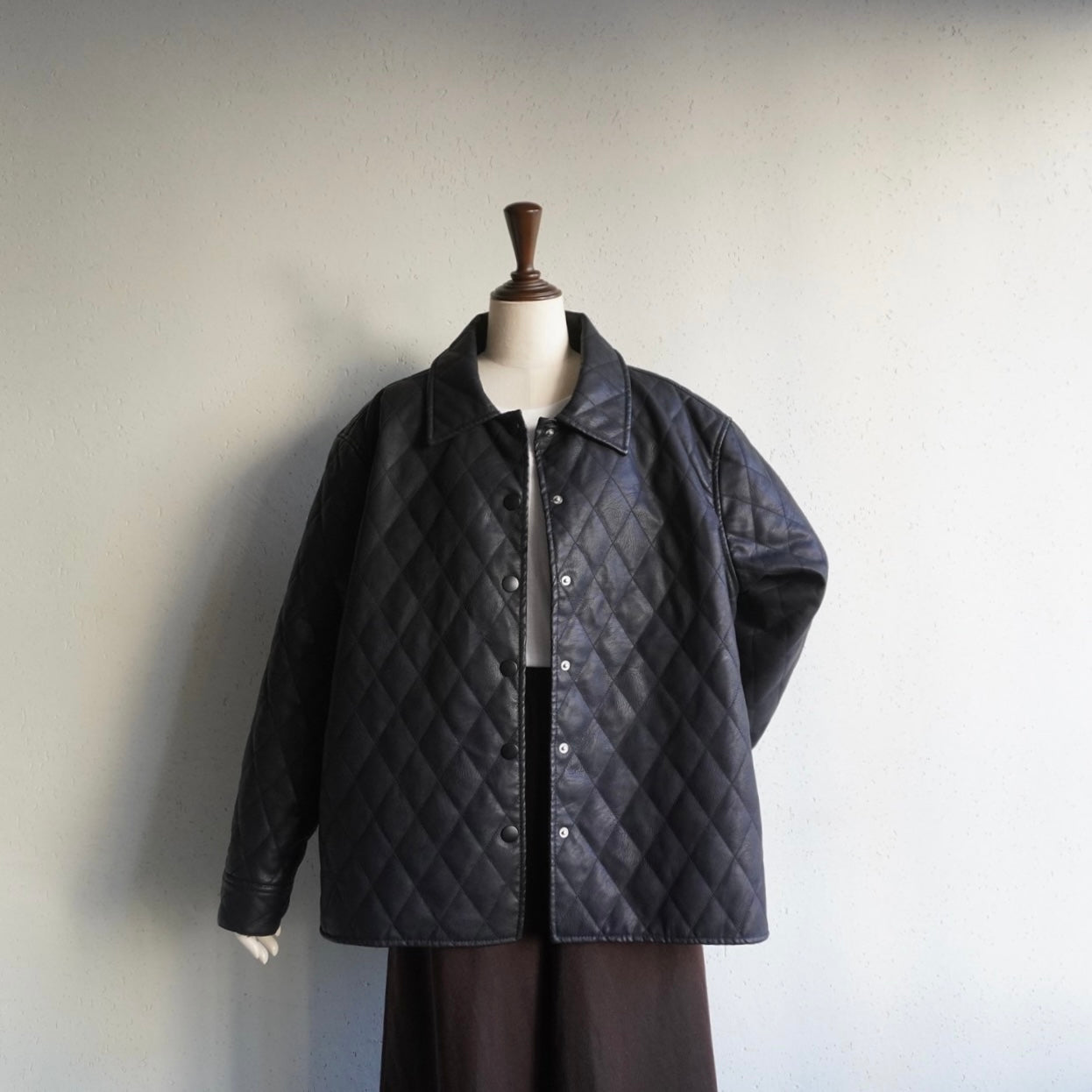 Faux Leather Quilted Jacket