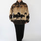 90s Horse Pattern Fleece Jacket Made in USA