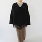 80s Black Fringe Top