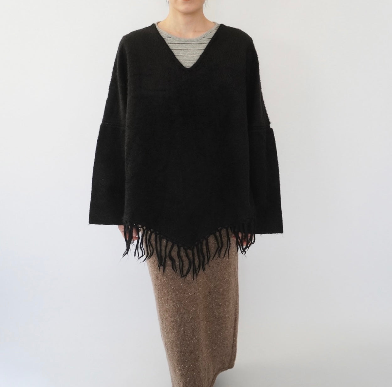 80s Black Fringe Top