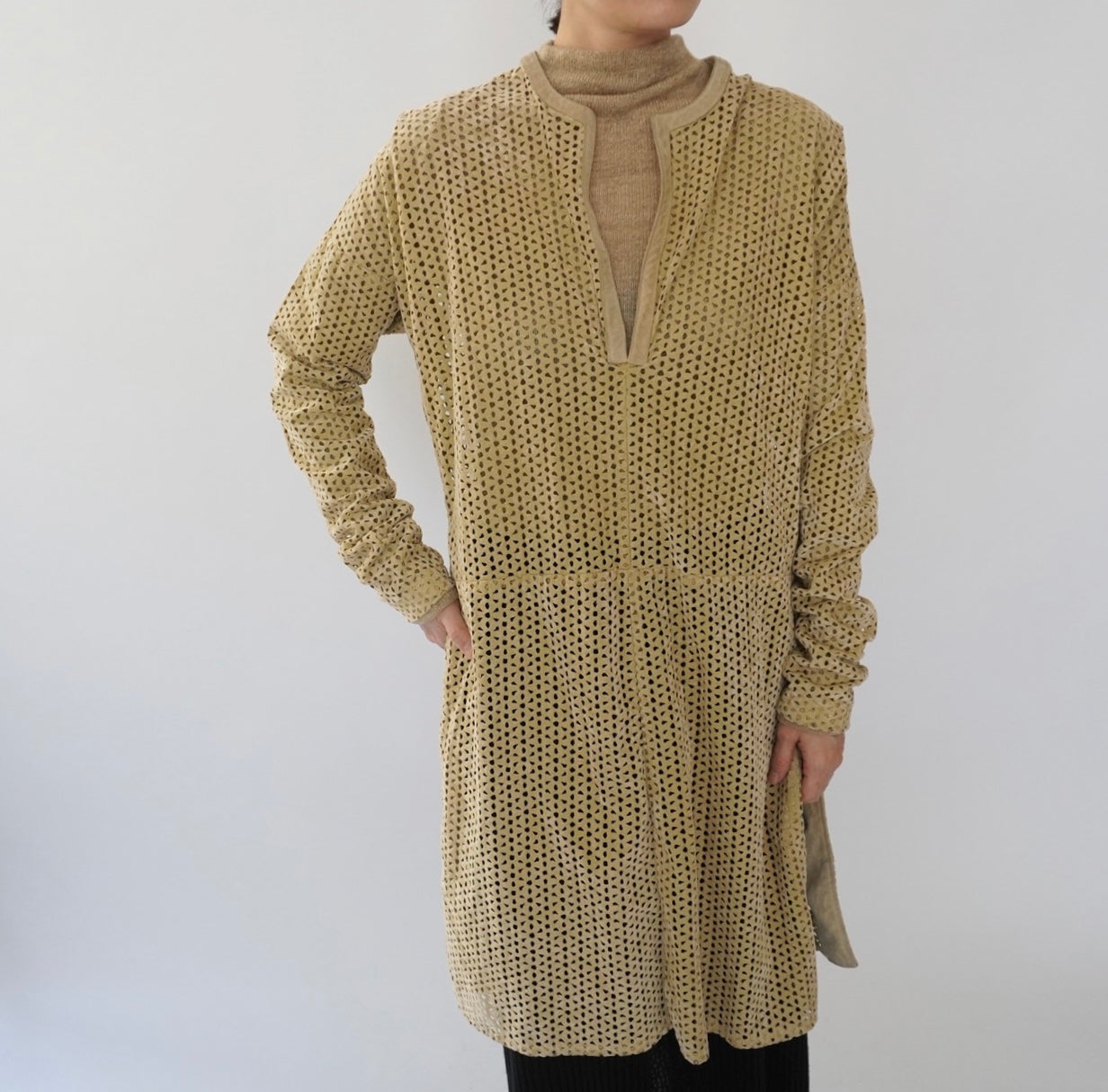 80s Design  Faux Suede Top