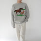 80s Horse Printed Sweater Made in USA