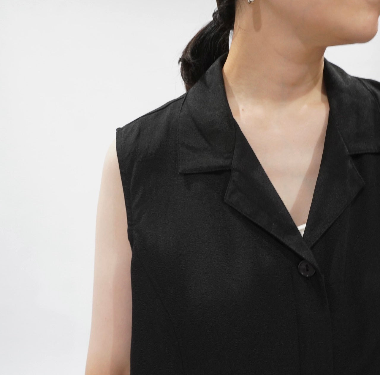 90s Black Vest,Blouse