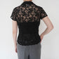 90s Lace Design Zipped Shirt Made in USA