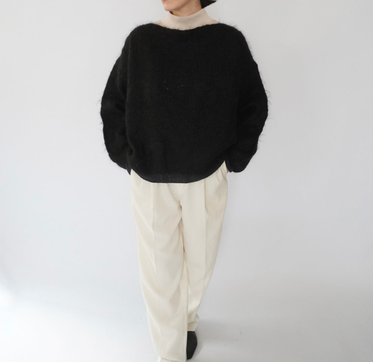 80s Black Mohair Knit