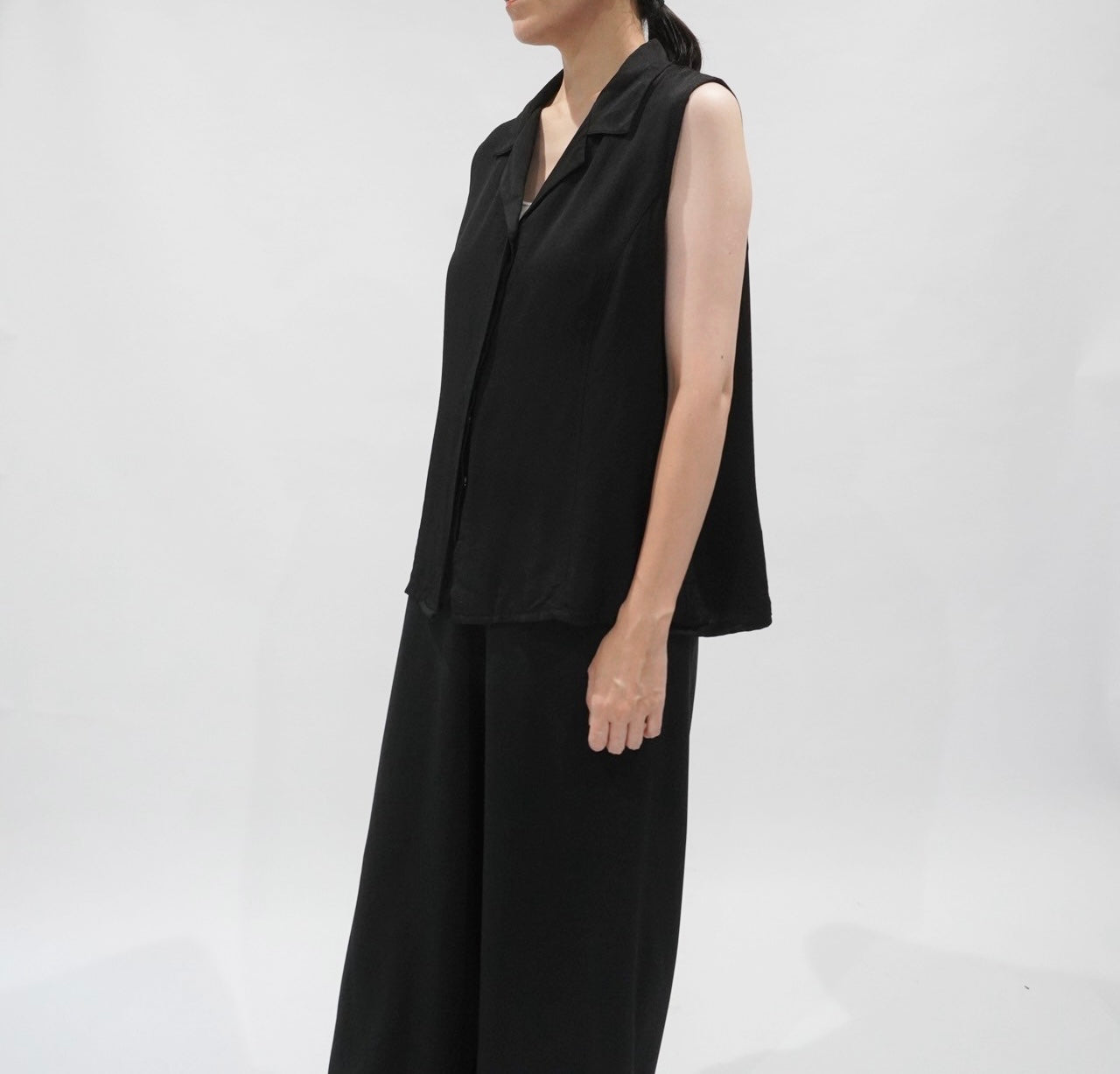 90s Black Vest,Blouse