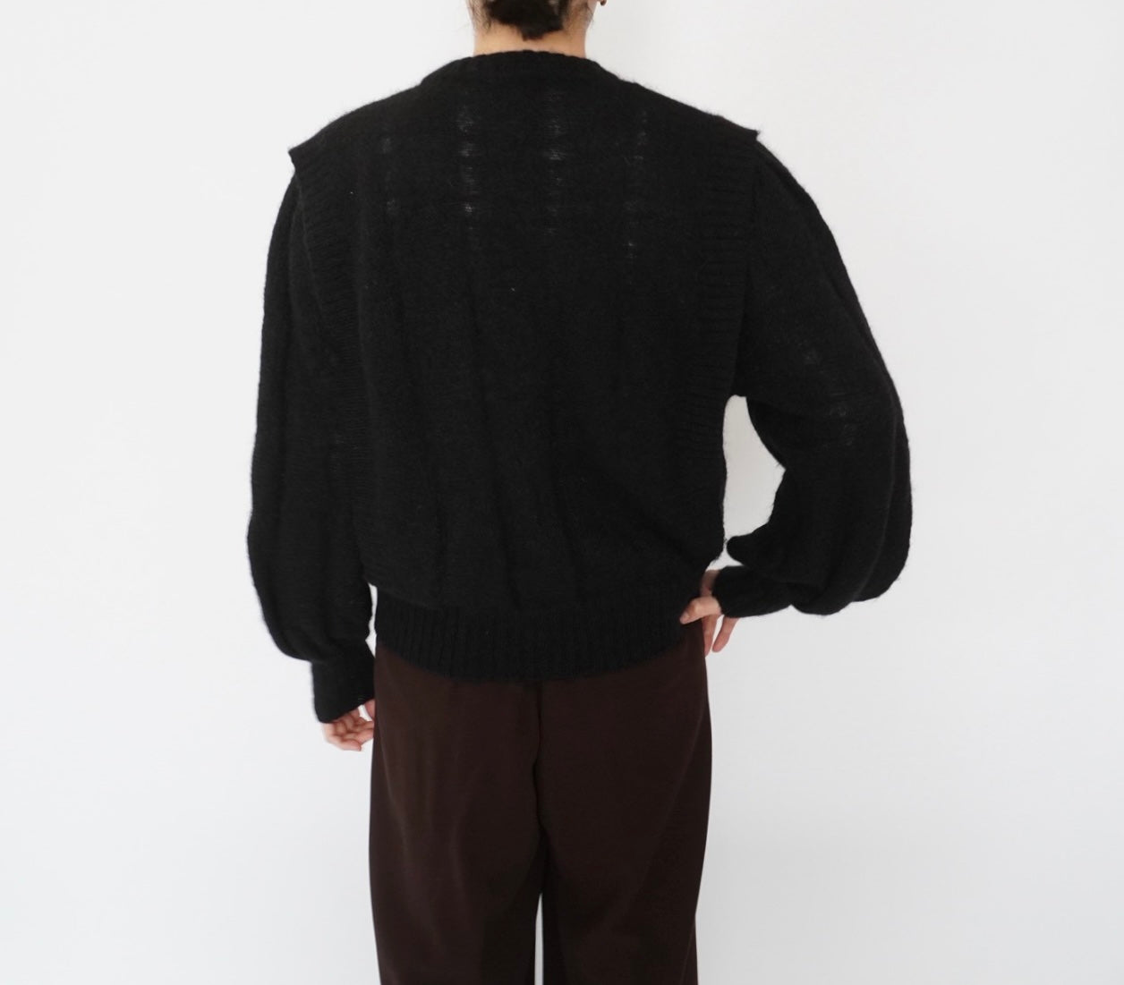 90s Balloon Sleeves Mohair Knit Cardigan Made in Italy