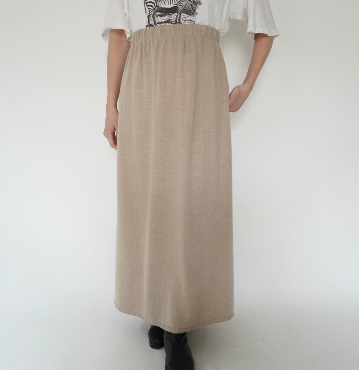 90s Beige Knit Skirt