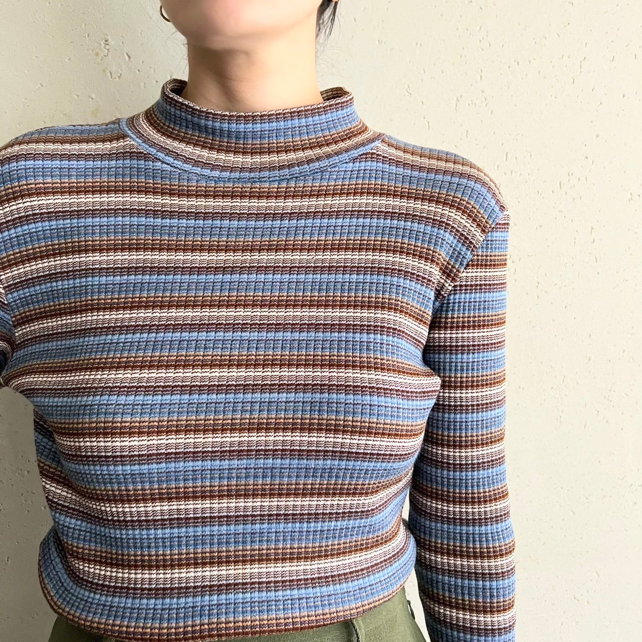 90s Blue Striped Top Made in USA