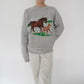 80s Horse Printed Sweater Made in USA