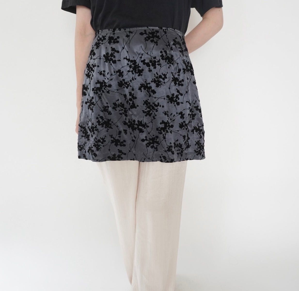 90s Flocky Pattern Skirt  Made in USA