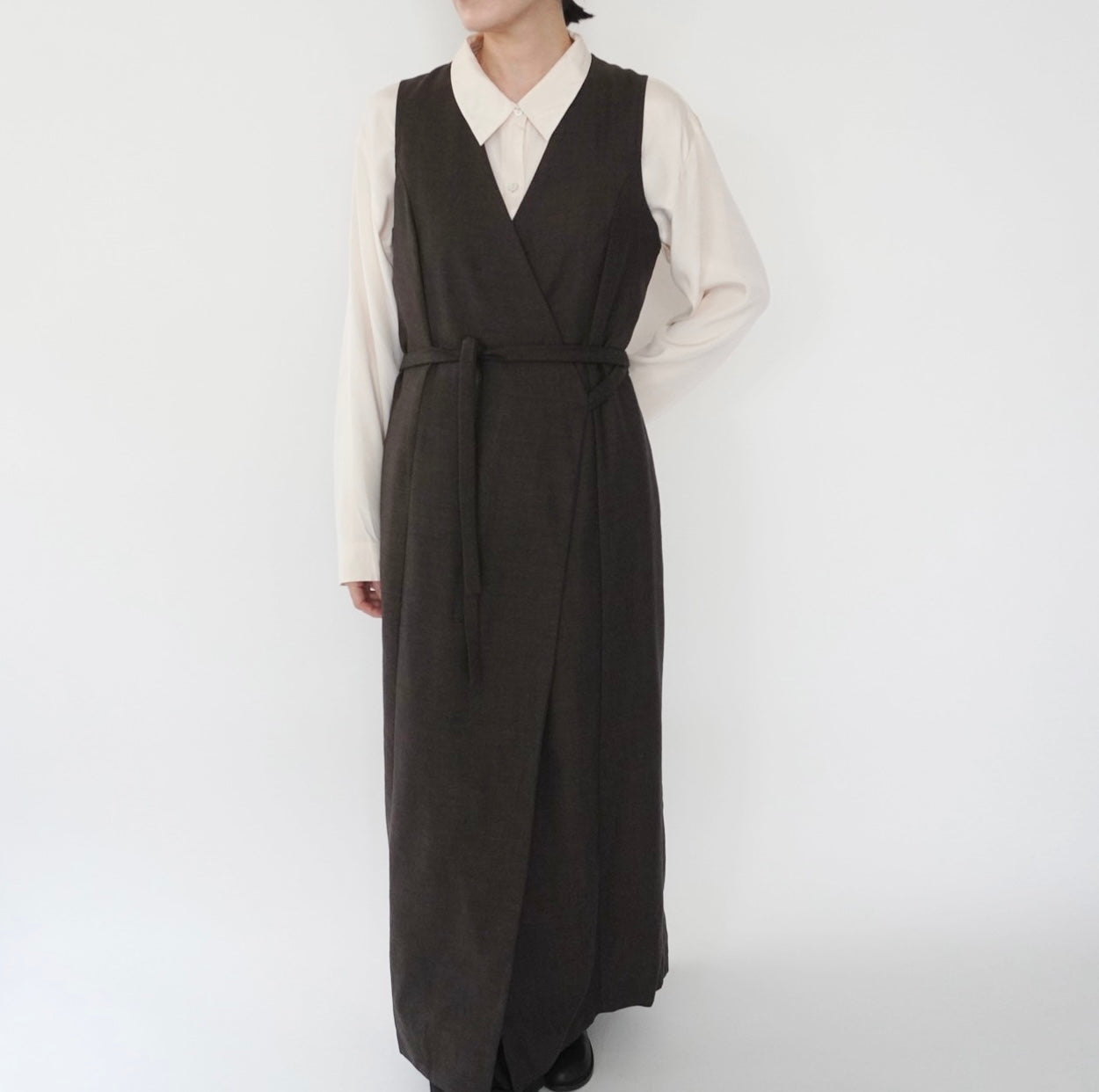 80s Sleeveless Wrap Dress