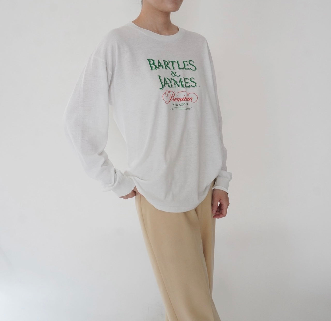 80s Printed Long Sleeves T-shirt Made in USA