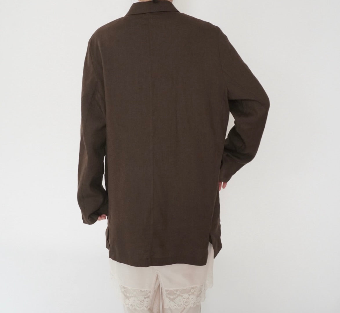 90s Linen Shirt Jacket