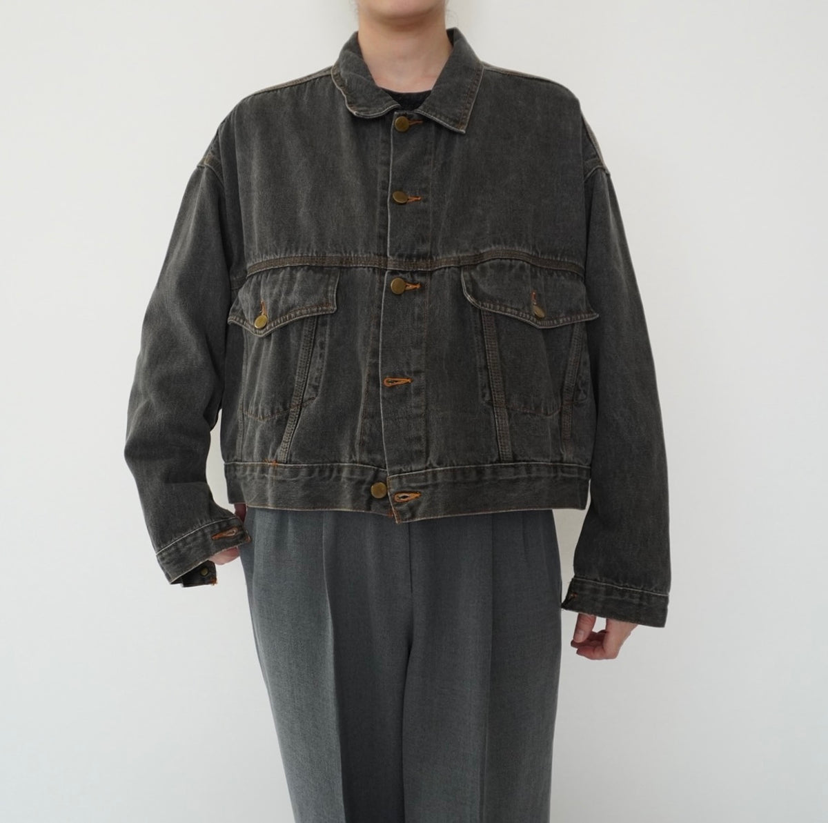 80s Black Denim Jacket