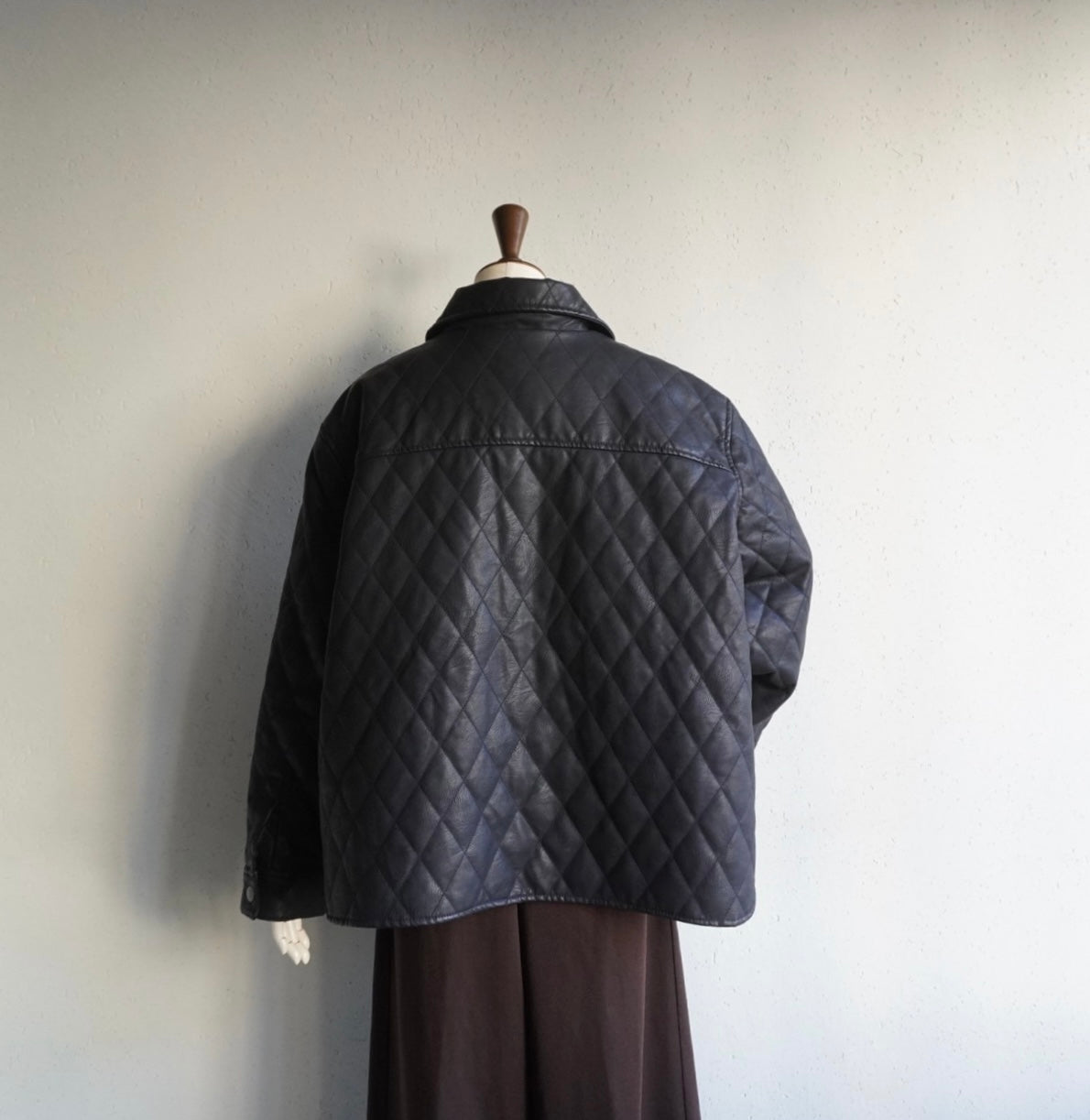 Faux Leather Quilted Jacket