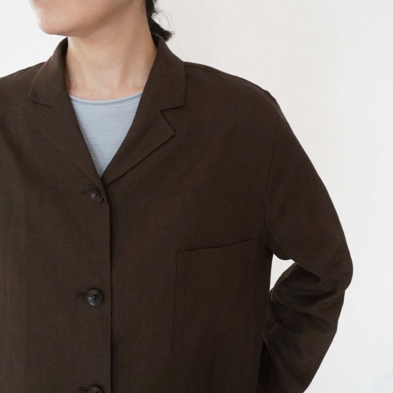 90s Linen Shirt Jacket