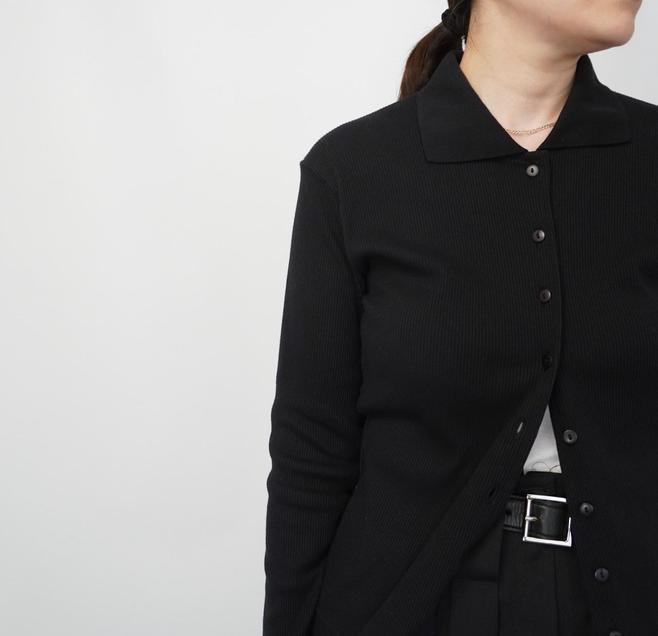 90s Black Ribbed Top