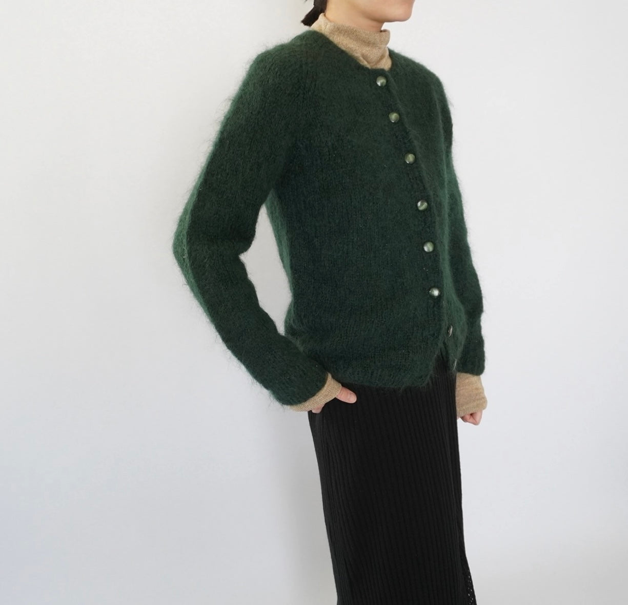60s Green Mohair Cardigan