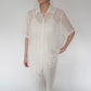 90s Embroidery Sheer Shirt Made in USA