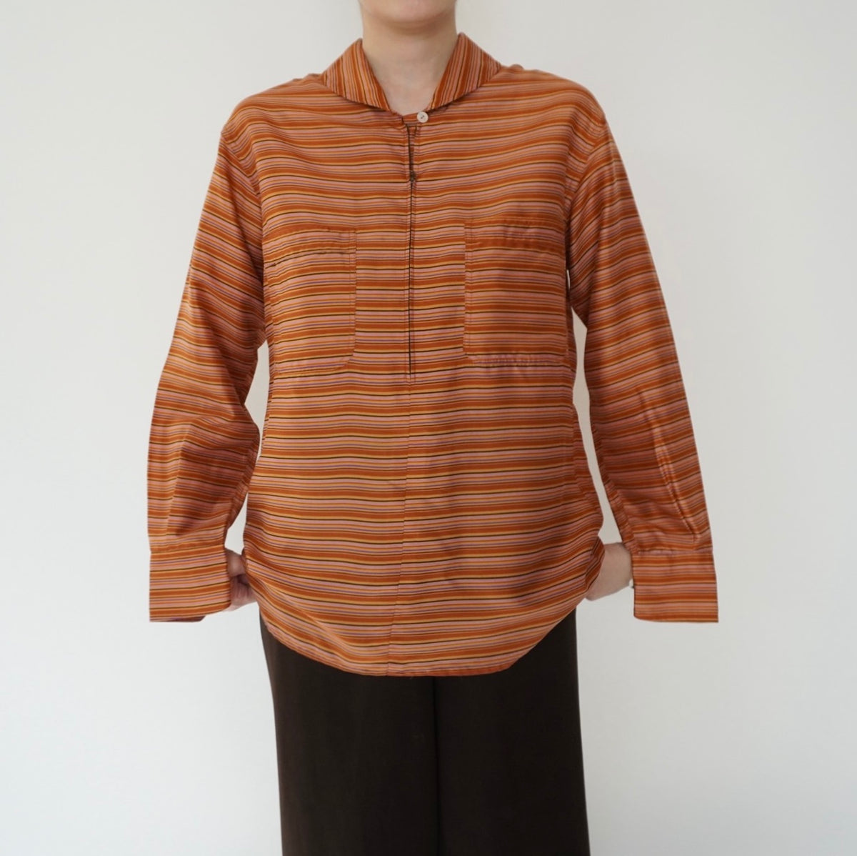 80s EURO Striped Blouse