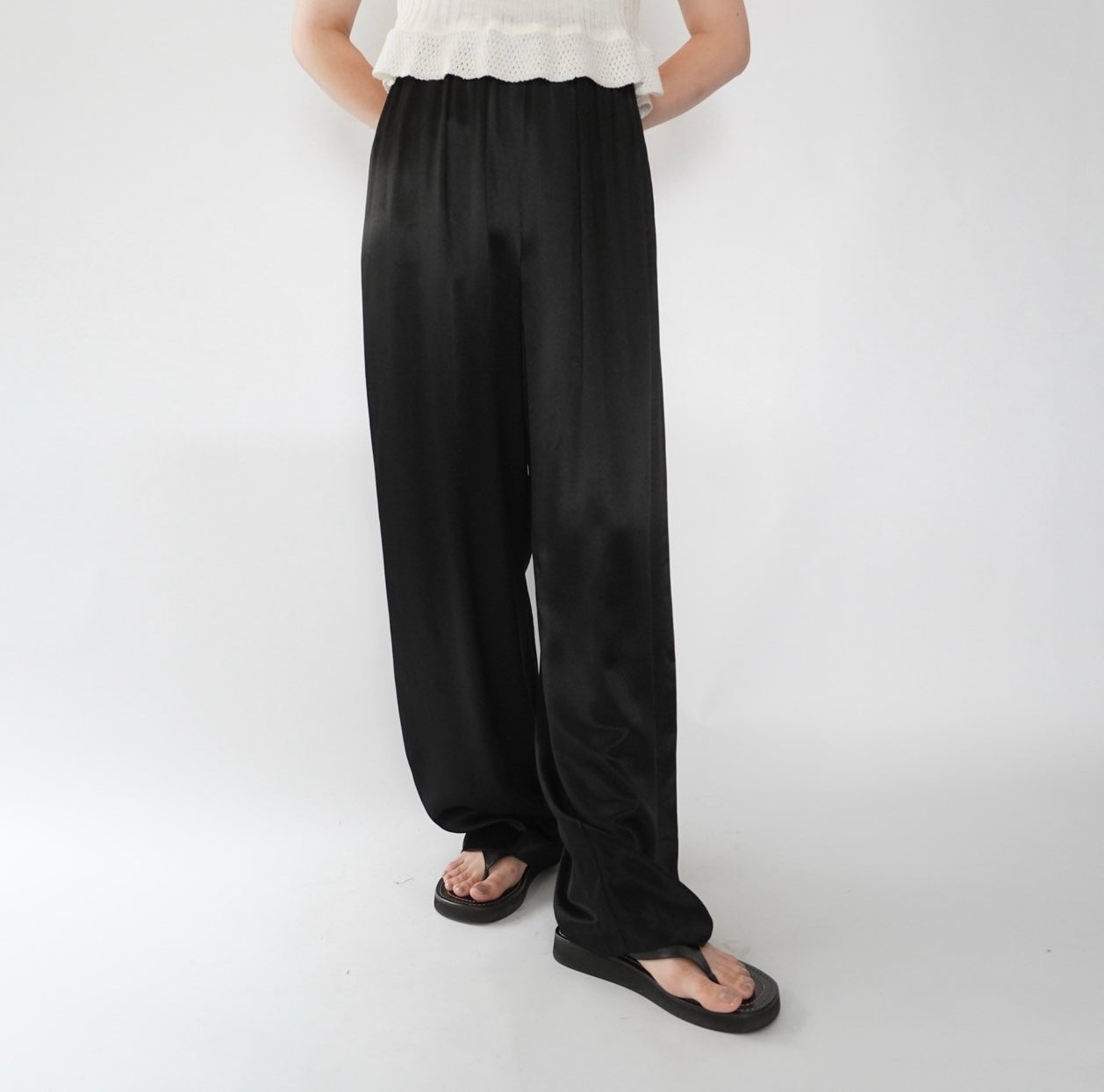 90s Black Shiny Pants