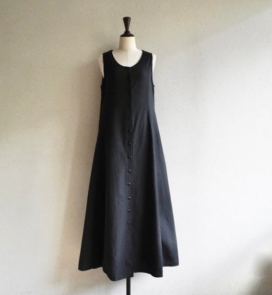 90s EURO Black Sleeveless Dress