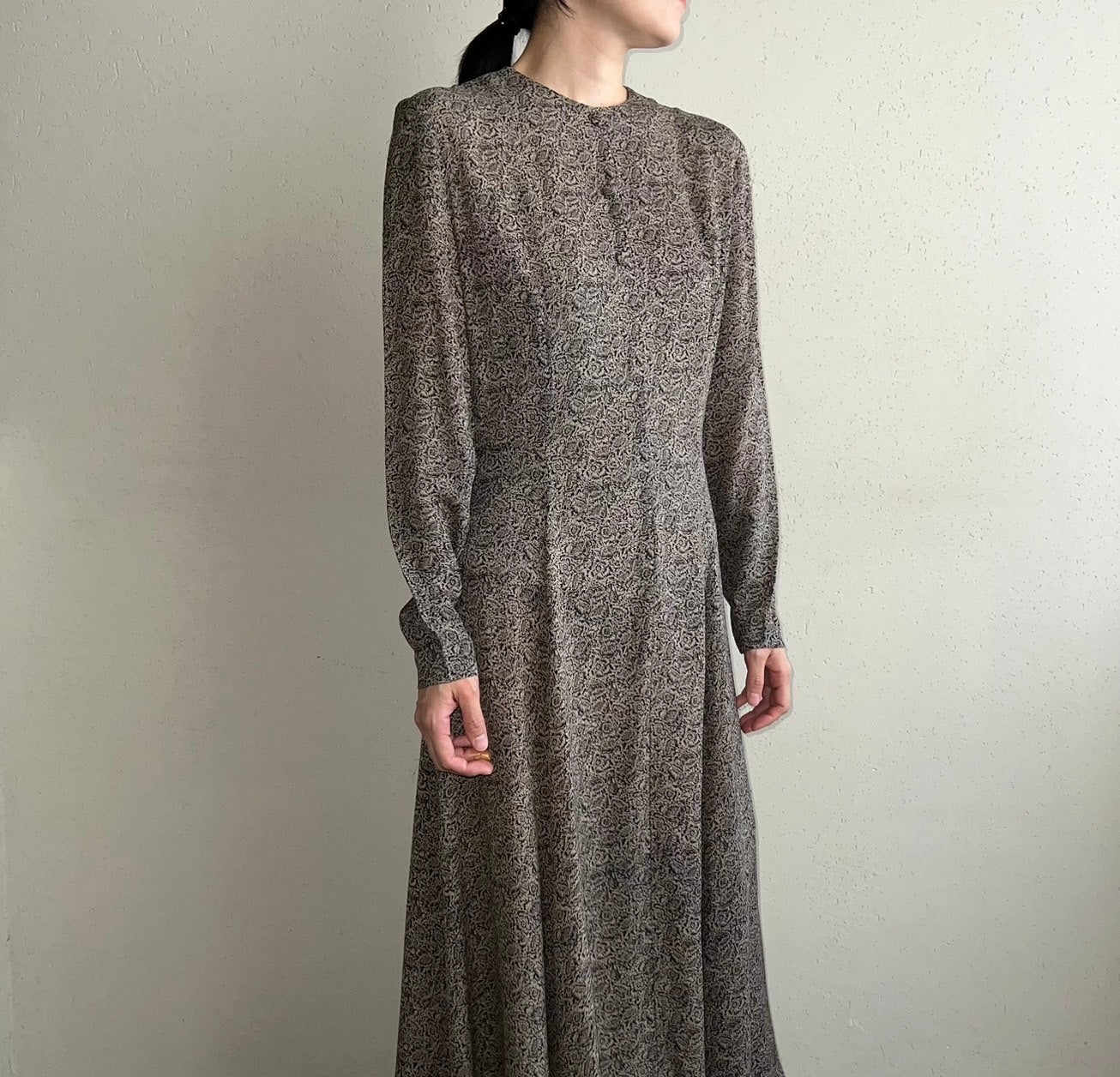 90s Silk Printed Dress