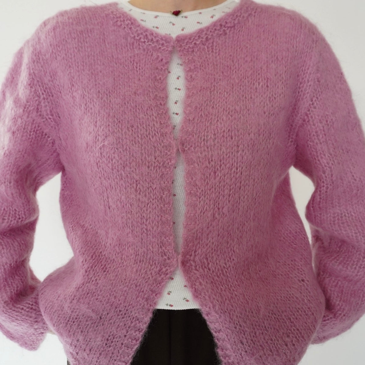 80s Pink Knit Cardigan