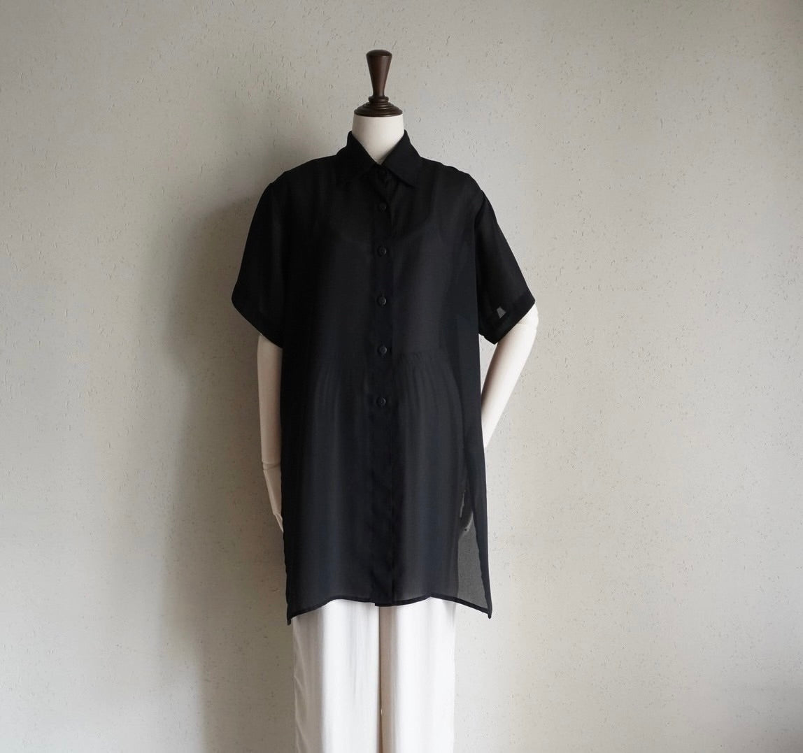 90s Black Sheer Shirt