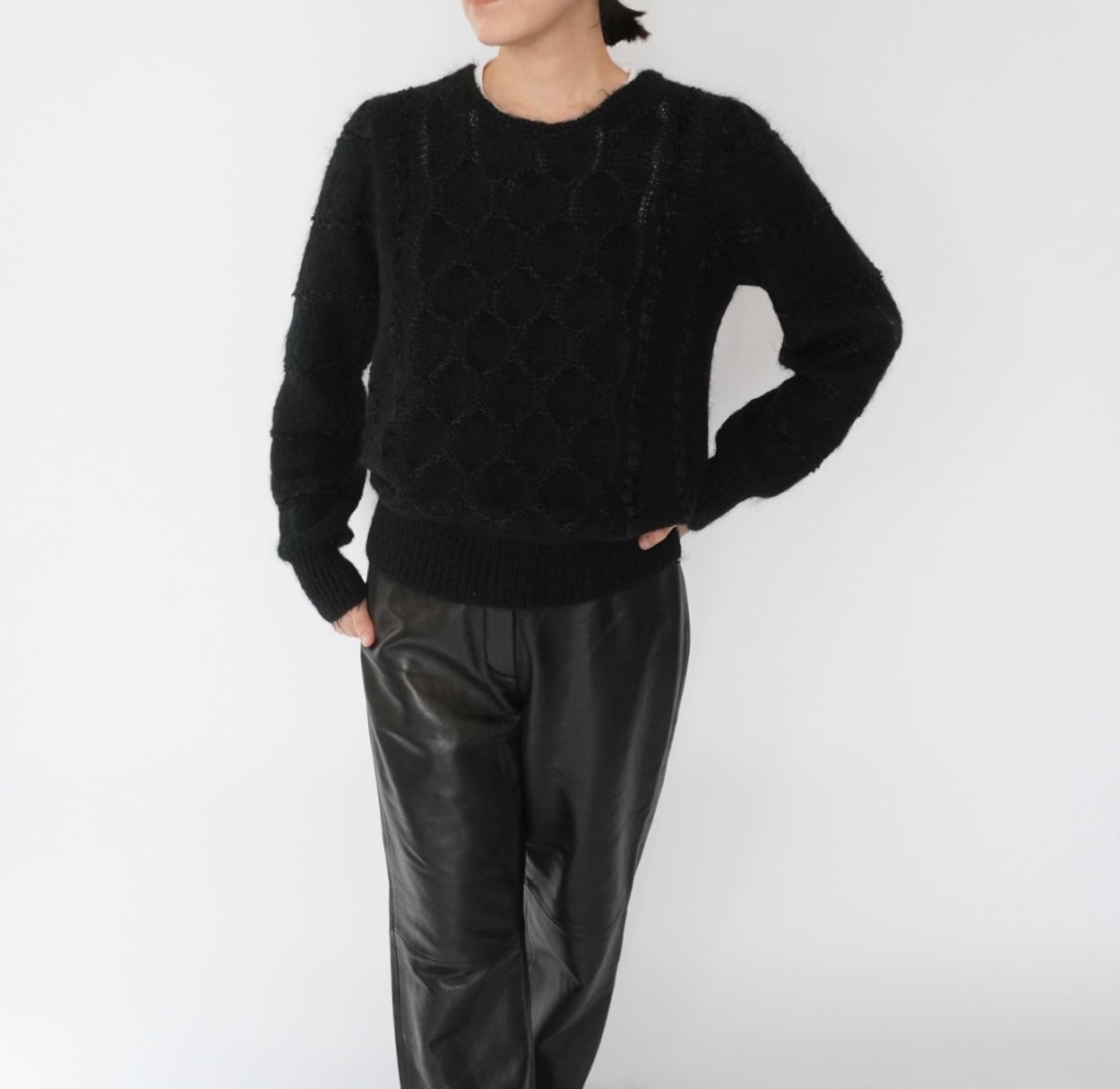 80s EURO Black Mohair Knit