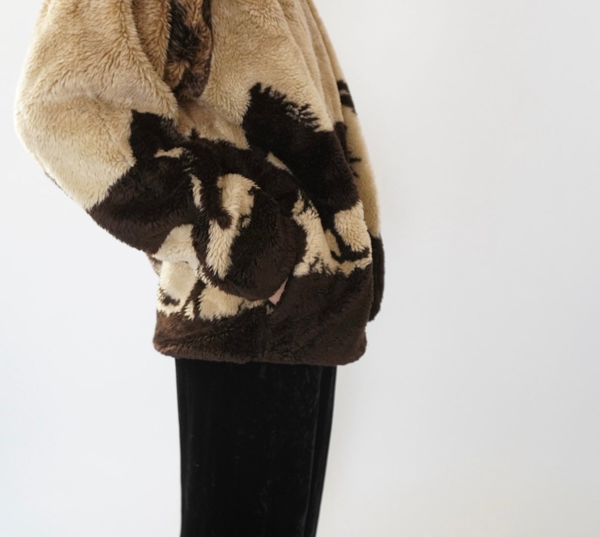 90s Horse Pattern Fleece Jacket Made in USA