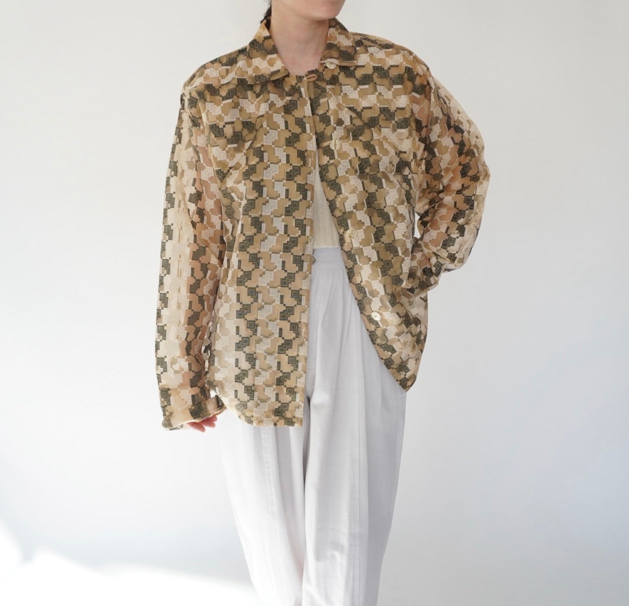 90s Sheer Pattern Shirt