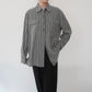 90s Gray Striped Shirt