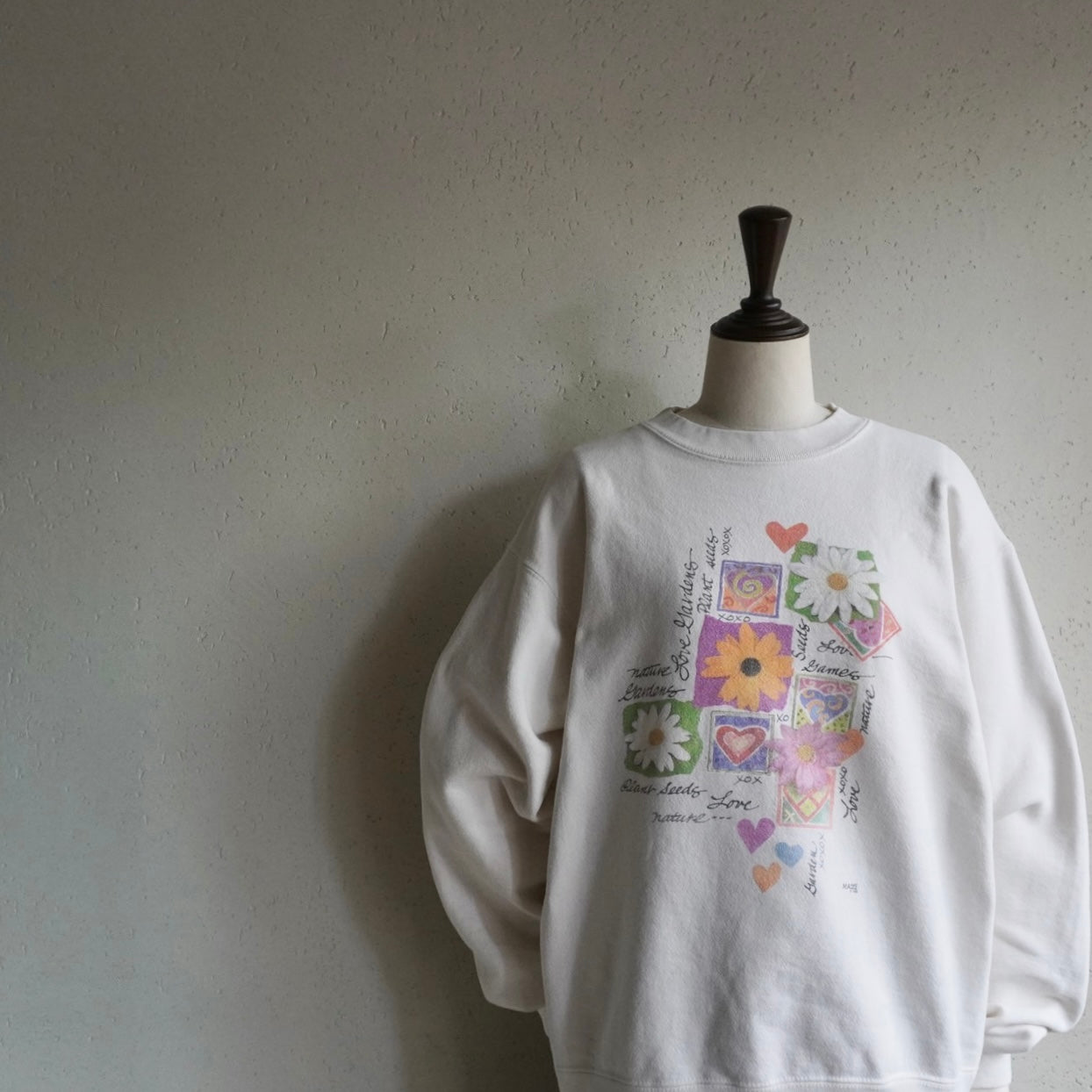 90s Flower Printed Sweater Made in USA