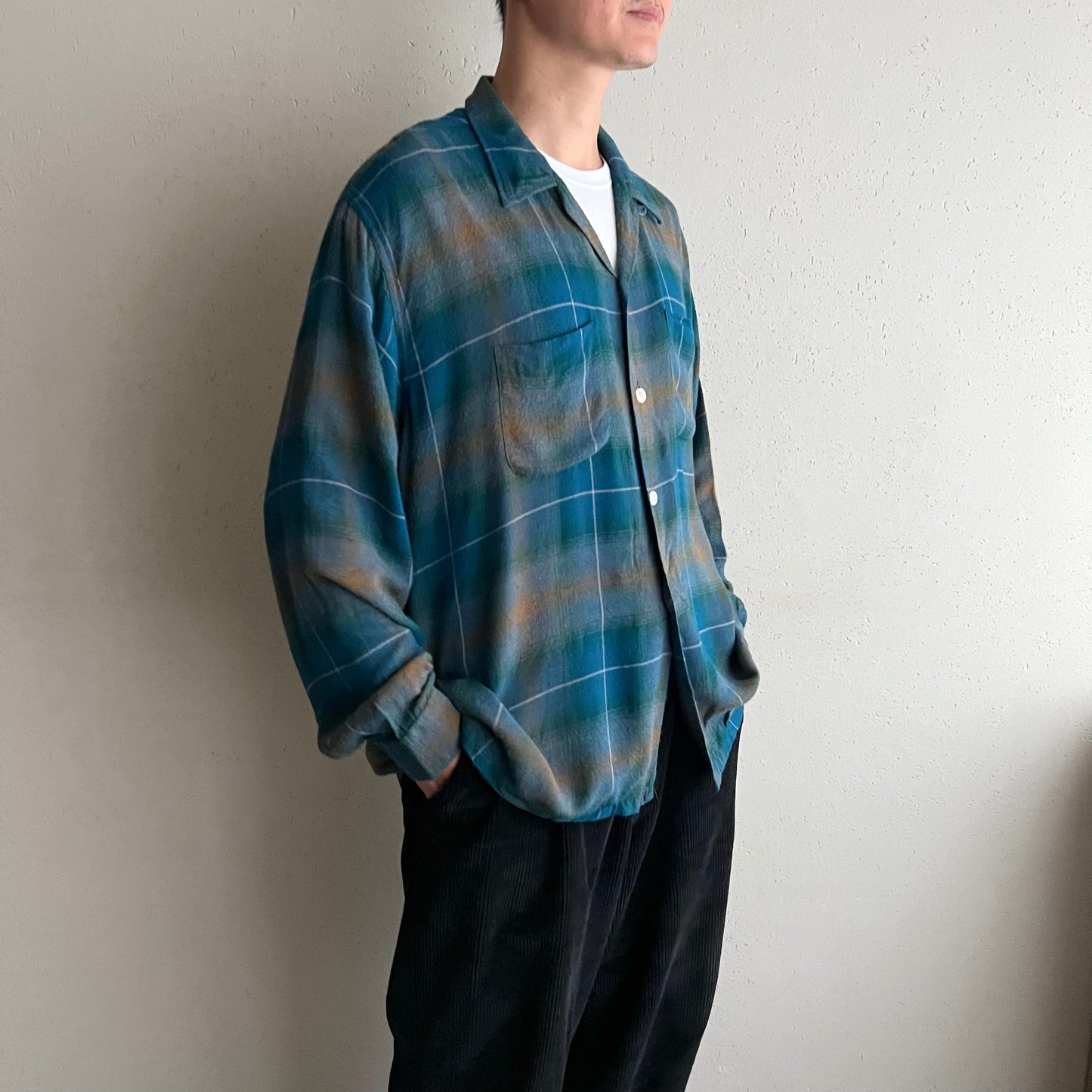 60s "MACYS KEMPTON" Shadow Plaid Shirt