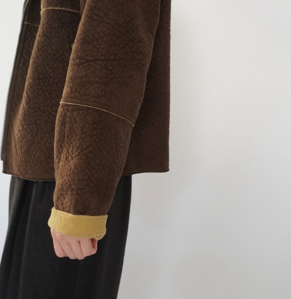 90s Faux Shearling Zipped Jacket