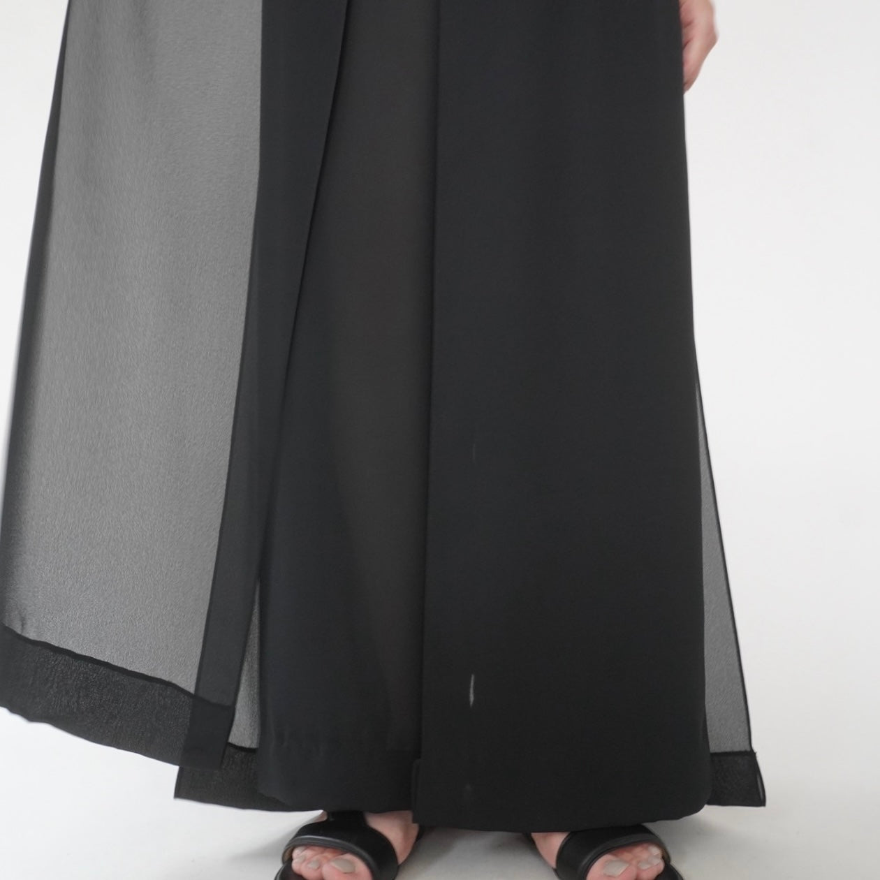 90s Slit Design Wide Pants