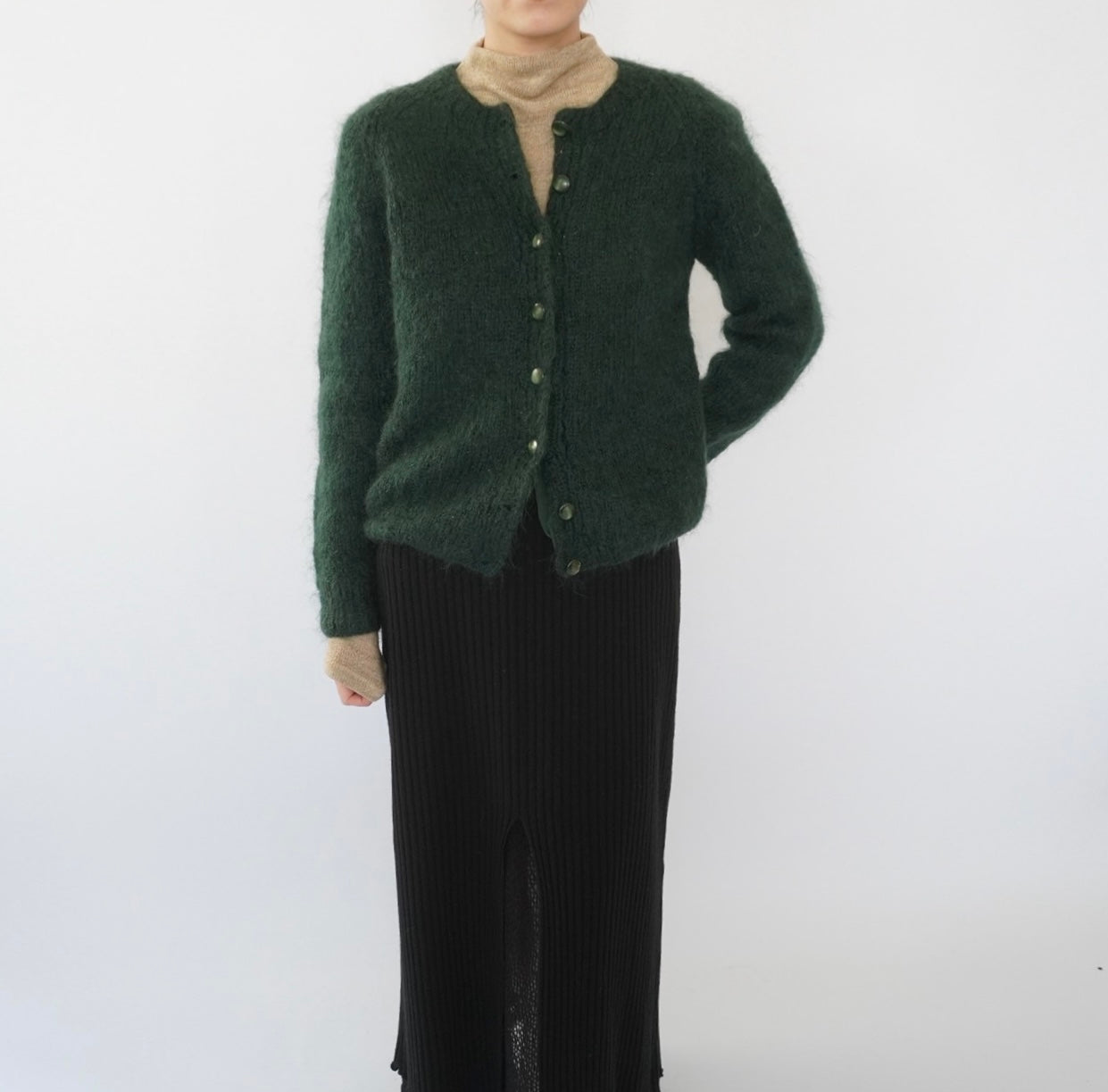 60s Green Mohair Cardigan